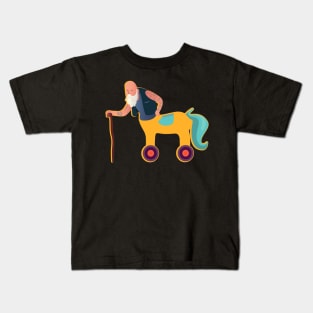 Sagittarius zodiac horse grandpa funny Kids T-Shirt